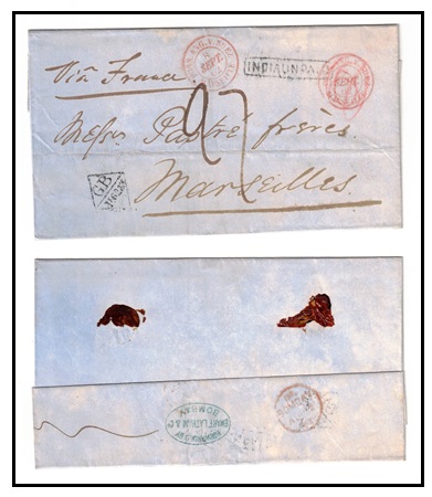 INDIA - 1862 INDIA PAID outer wrapper to France with 