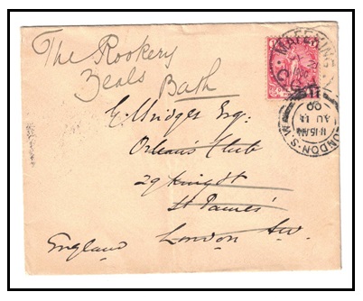 BECHUANALAND - 1900 1d rate cover to UK used at MAFEKING/C.G.H.