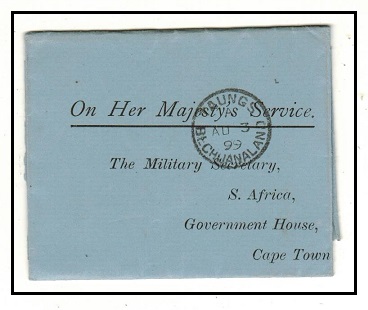 BECHUANALAND - 1899 use of OHMS acknowledgement paper used at TAUNGS/BECHUANALAND.