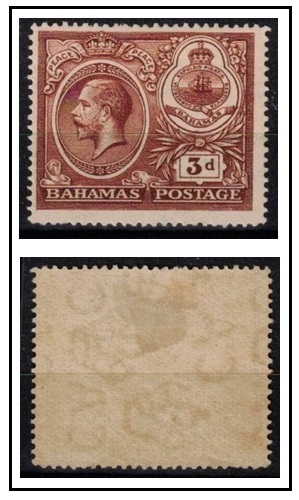 BAHAMAS - 1920 3d brown mint with 