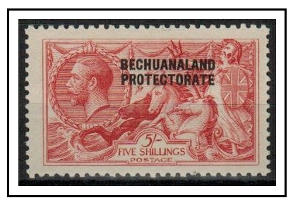 BECHUANALAND - 1920 5/- rose carmine fine mint.  SG 89.