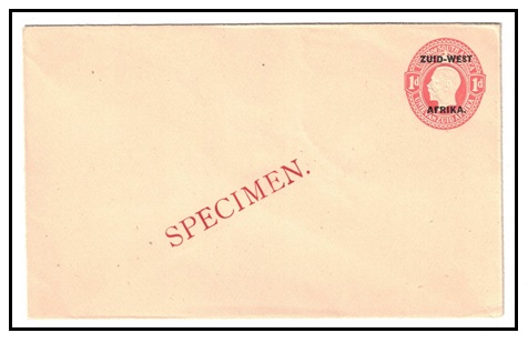 SOUTH WEST AFRICA - 1923 1d red PSE unused struck SPECIMEN diagonally in red.  H&G 2a.