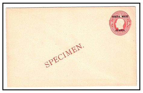 SOUTH WEST AFRICA - 1923 1d red PSE unused struck SPECIMEN diagonally in red.  H&G 1a.