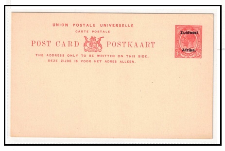 SOUTH WEST AFRICA - 1923 1d red PSC unused.  H&G 7a.