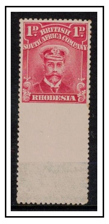 RHODESIA - 1913 1d rose-red 