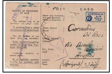 AUSTRALIA - 1944 use of 6d blue 