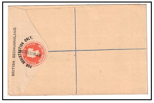 BECHUANALAND - 1889 4d vermilion (size G) RPSE unused and handstamped SPECIMEN.  H&G 7.