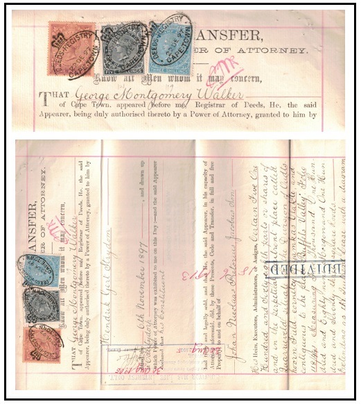 CAPE OF GOOD HOPE - 1897 DEED OF TRANSFER document.