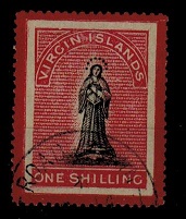 BRITISH VIRGIN ISLANDS - 1867 1/- used with LONG TAILED S variety.  SG 18a.