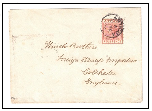 ANTIGUA - 1888 4d chestnut on cover to UK.