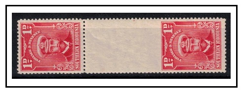 SOUTHERN RHODESIA - 1924 1d bright rose U/M gutter pair with 