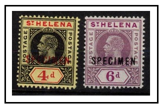 ST.HELENA - 1913 4d and 6d fine mint handstamped 