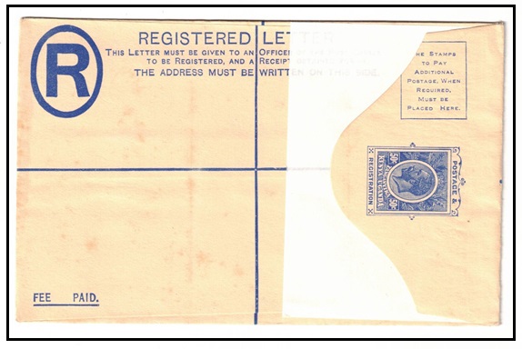 K.U.T. - 1923 50c ultramarine RPSE (size G) unused. H&G 1.