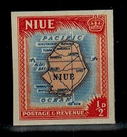 NIUE - 1950 1/2d IMPERFORATE PLATE PROOF.