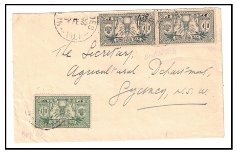 NEW HEBRIDES - 1935 5d rate 