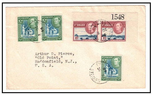 ST.VINCENT - 1946 cover to USA used at BEQUIA.