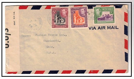 ST.VINCENT - 1944 1/9d rate 