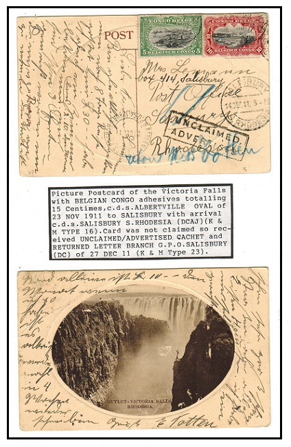 RHODESIA - 1911 inward 