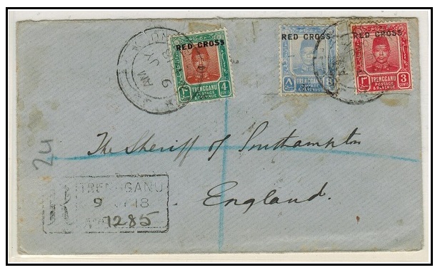 MALAYA - 1918 15c rated registered 