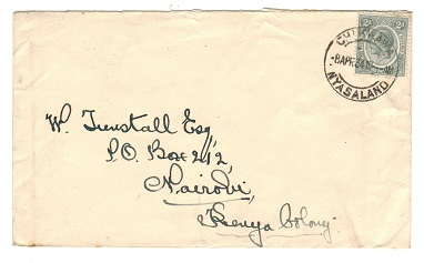 NYASALAND - 1934 cover to Kenya from CHIKWAWA.