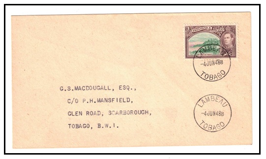 TRINIDAD AND TOBAGO - 1948 3c rate local cover used at LAMBEAU/TOBAGO.