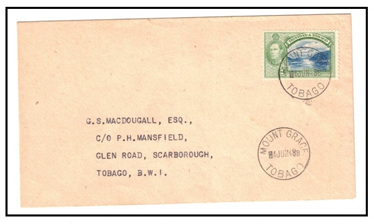 TRINIDAD AND TOBAGO - 1948 1c rate local cover used at MOUNT GRACE/TOBAGO.