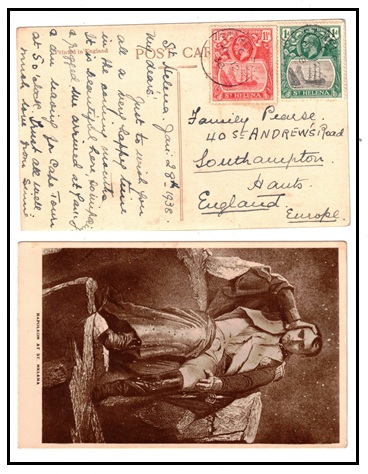 ST.HELENA - 1938 1d + 1 1/2d rate 