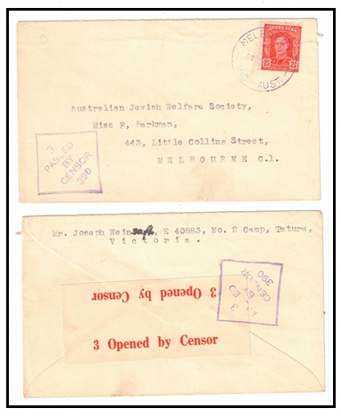AUSTRALIA - 1942 2 1/2d rate censored 