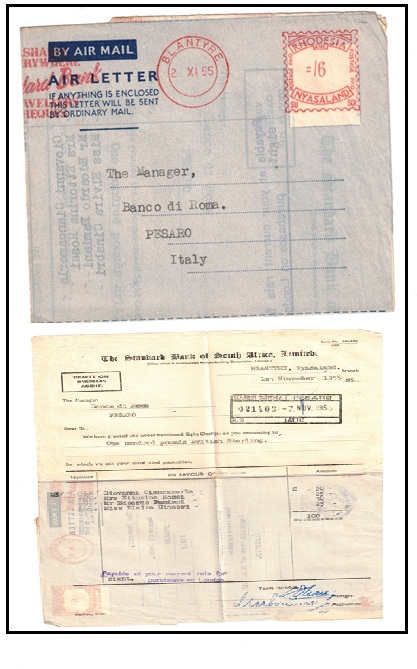 RHODESIA AND NYASALAND - 1955 use of 