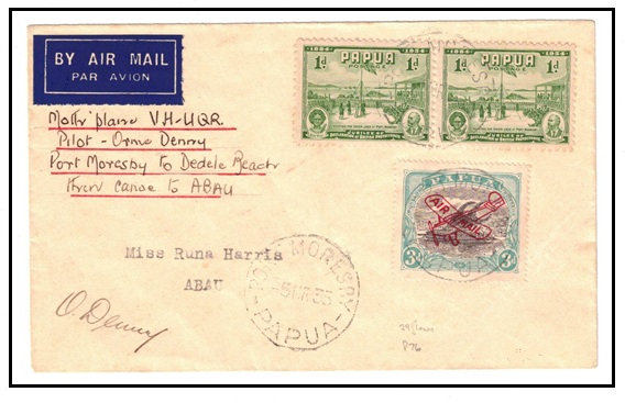 PAPUA - 1935 first flight cover to Abau via 