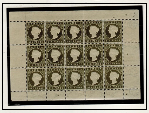 GAMBIA - 1893 6d slate green 