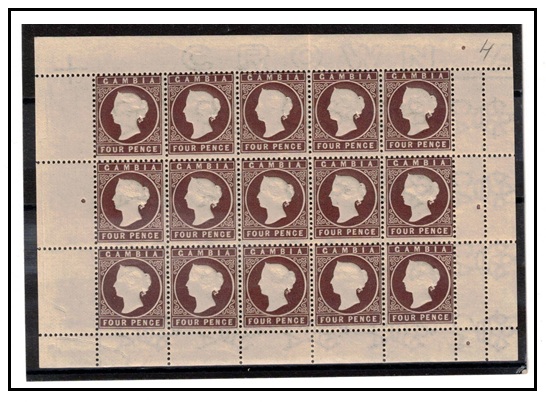 GAMBIA - 1886-93 4d brown 