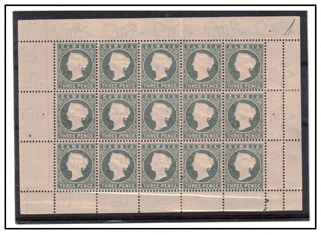 GAMBIA - 1886-93 3d grey 