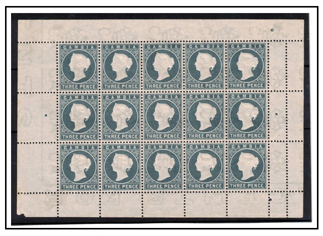 GAMBIA - 1886 3d slate grey 