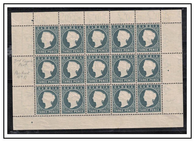 GAMBIA - 1887 3d PEARL GREY 