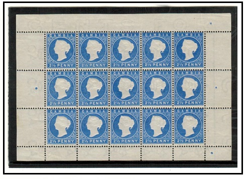 GAMBIA - 1886-93 2 1/2d deep blue 
