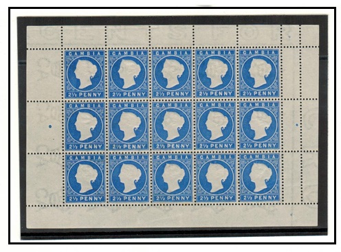 GAMBIA - 1886-93 2 1/2d deep bright blue 