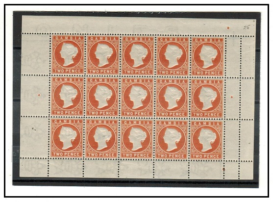 GAMBIA - 1886-93 2d deep orange 