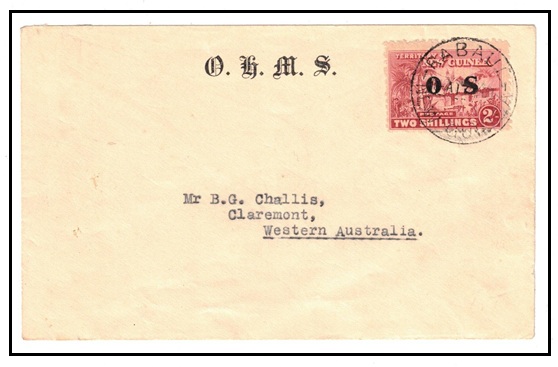 NEW GUINEA - 1931 OHMS cover to Australia bearing the 2/- 