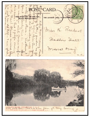 ORANGE RIVER COLONY - 19071/2d rate use of postcard to Cape used at THEUNISSEN.