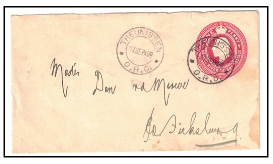 ORANGE RIVER COLONY - 1904 1d carmine PSE used locally at THEUNISSEN.  H&G 2a.