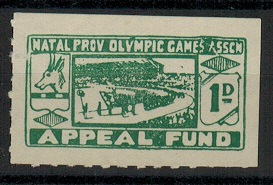 NATAL - 1900 (circa) 1d green NATAL PROV OLYMPIC GAMES/APPEAL FUND label in mint condition.