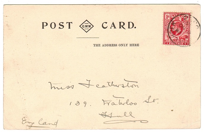 ORANGE RIVER COLONY - 1905 postcard to UK used at WOLVENHOEK.