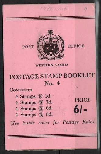 SAMOA - 1962 issue 6/- BOOKLET.  SG SB9.