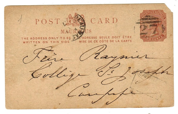 MAURITIUS - 1879 2c PSC cancelled 