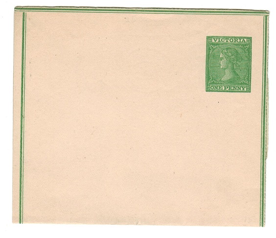 VICTORIA - 1871 1d green unused postal stationery wrapper.  H&G 2.