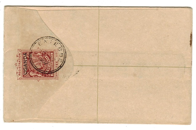 UGANDA - 1902 2a red-brown RPSE to Mombasa bearing 1/2a (x6) used at ENTEBBE.  H&G 1.