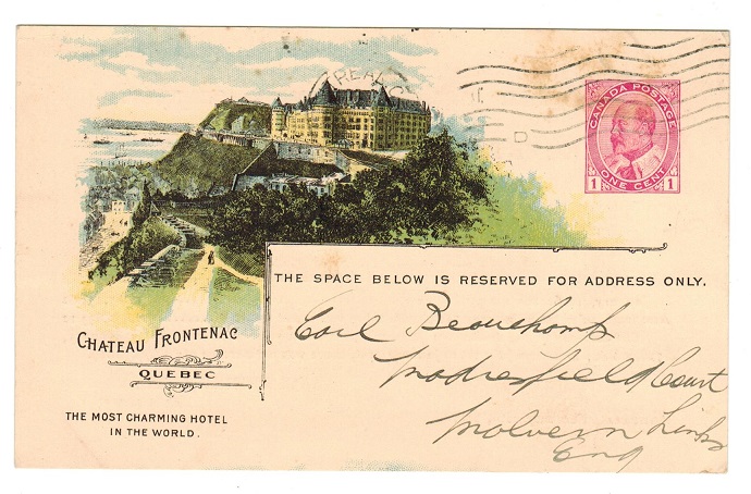 CANADA - 1903 1c CHATEAU FRONTENAC used illustrated PSC.