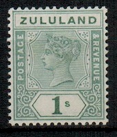 ZULULAND - 1894-96 1/- green superb fresh mint.  SG 25.