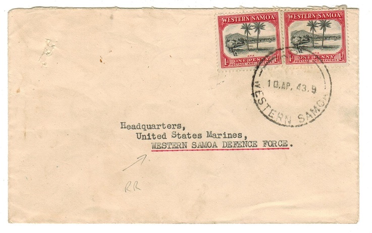 SAMOA - 1943 scarce uncensored local cover to the 